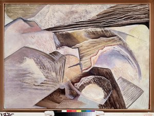 キュービズムの構成 - David Petrovich Sterenberg (1881-1948) による絵画、木に油彩 作： David Petrovich Sterenberg