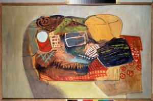 静物。 David Petrovich Sterenberg（1881-1948）による絵画、キャンバスに油彩 作： David Petrovich Sterenberg