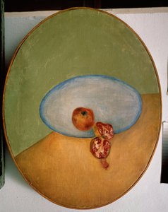 ザクロのある静物。 David Petrovich Sterenberg（1881-1948）による絵画、キャンバスに油彩 作： David Petrovich Sterenberg