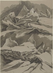 ムーズ川の流氷、1809 年 1 月 Glaçons sur la Meuse and Janvier 1809 (オブジェクトのタイトル) 作： David Pièrre Giottino Humbert de Superville (signed by artist)
