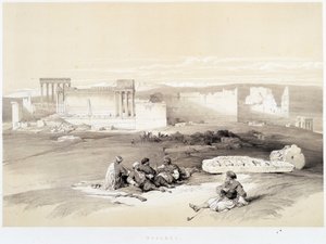 レバノンのバールベック（バールベク）、1839年5月5日に描かれた絵、「The Holy Land」、ロンドン1849年版に掲載 作： David Roberts