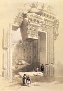 1839年5月7日のバールベック、「聖地」のボリュームIIのプレート81。 1843 作： David Roberts
