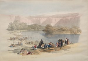 ヨルダンの銀行、1839年。 作： David Roberts