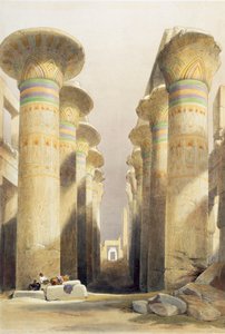 柱の大広間の中央通り、カルナック、エジプト、19 世紀 作： David Roberts