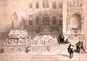 グラナダ大聖堂 フェルディナンドとイザベラの礼拝堂 「スペインの絵のスケッチ」より 1832-33年頃（リトグラフ） 作： David Roberts