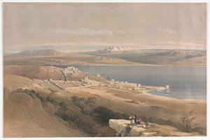 ヘブロンを望むガリラヤ湖畔のティベリアの街 作： David Roberts