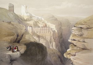 1839年4月4日、聖サバの修道院、ルイハゲ（1806-85）パブによって刻まれた「聖地」のボリュームIIのプレート51。 1843 作： David Roberts
