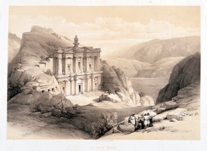 El Deir, Petra, 1839年03月08日に描かれた「The Holy Land」, London-1849に掲載されている。 作： David Roberts
