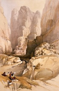1839年3月10日、ペトラへの入り口。ルイ・ハゲ（1806-85）パブによって刻まれた「聖地」のボリュームIIIのプレート98。 1849