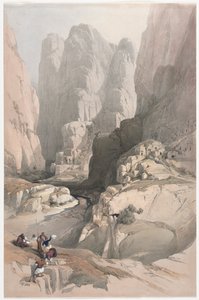 ペトラ、劇場、1839年への入り口。 作： David Roberts