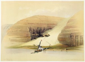 発掘されたアブシンベル神殿、ヌビア、エジプト、c1845