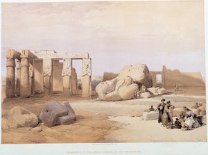 メムノニウムにある偉大なコロシの断片、「The Holy Land」（ロンドン）1849年版に掲載 作： David Roberts