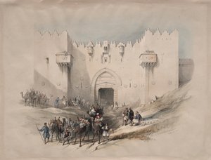 エルサレムのダマスカス門、1839年。 作： David Roberts