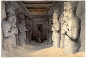 ラメセス2世の巨大な石灰岩の彫像、ラメセス神殿、アブシンベル、エジプト、1836年 作： David Roberts