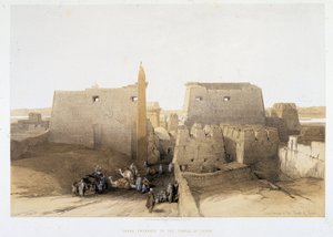 聖地」のルクソール神殿（ルクソール）の大玄関、ロンドン1849年 作： David Roberts