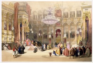 1839年4月11日、エルサレムの聖墳墓教会、「聖地」のボリュームIのプレート4、ルイ・ハゲ（1806-85）のパブによって彫刻1842
