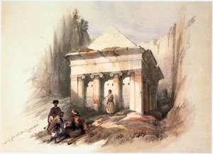 聖地にてエルサレム、ザカリアの墓、キドロン渓谷（エングレーヴィング）