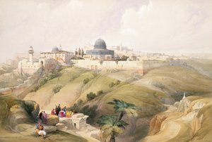 エルサレム、1839年4月9日、ルイ・ハゲ（1806-85）pubによって彫刻された「聖地」のボリュームIのプレート16。 1842