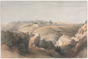 オリーブ山からのエルサレム、1839年。 作： David Roberts