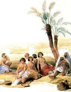 1846年から1850年、ナイル河畔のヌビア人奴隷（イラスト） 作： David Roberts