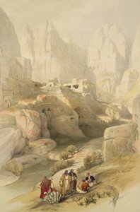 ペトラ、1839年3月10日、ルイ・ハゲ（1806-85）パブによって彫刻された「聖地」のボリュームIIIのプレート104。 1849 作： David Roberts