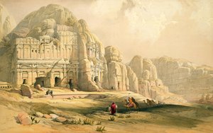 1839年3月8日のペトラ、ルイ・ハゲ（1806-85）パブによって刻まれた「聖地」のボリュームIIIのプレート96。 1849 作： David Roberts