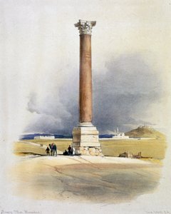 ポンペイの柱、アレクサンドリア、エジプト、19 世紀 作： David Roberts