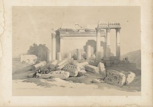 バールベック神殿の東側柱廊の遺跡 作： David Roberts