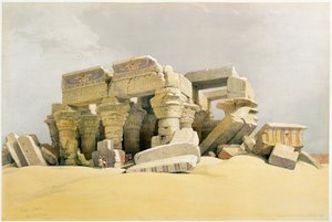 「コムオンボ神殿の遺跡」、エジプト、c1845 作： David Roberts