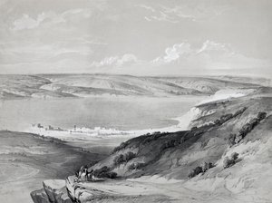 デヴィッド・ロバーツ（1796-1864）のリトグラフ「ガリラヤの海」（『聖地への航海』より 作： David Roberts