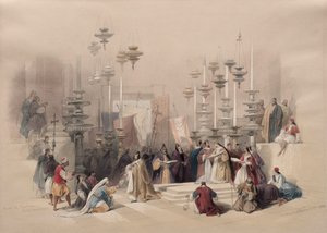 塗油の石、聖墳墓 作： David Roberts
