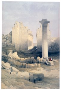 19世紀、カルナック、アメンの大神殿のドロモスまたは中央ホール 作： David Roberts