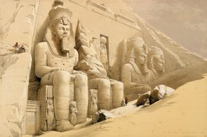 「アブシンベル大神殿、ヌビア」、エジプト、c1845 作： David Roberts