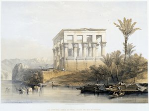 ファラオのベッドと呼ばれるフィラエのハイパエトラル神殿 - "The Holy Land", London 1849にて 作： David Roberts