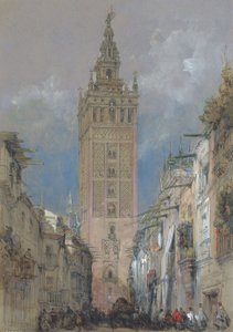 スペイン、ヒラルダ島と呼ばれるセビリアのムーア人の塔 作： David Roberts