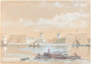 グリニッジの川から見た海軍大学 作： David Roberts