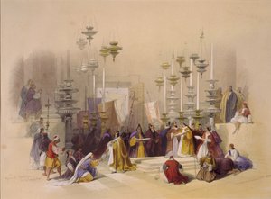 エルサレムの聖墳墓にあるアンクションの石 作： David Roberts