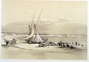 レバノンのタイア(Tyre)の街の眺め、1839年04月27日に描かれた「The Holy Land」、London 1849年 作： David Roberts