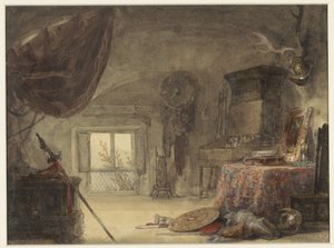 スタジオとして提供される屋根裏部屋 作： David Roberts