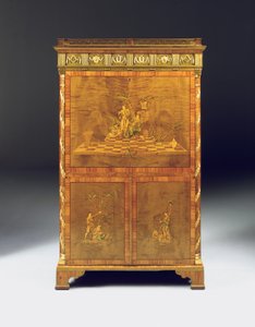 フラップ付きの新古典派秘書、1775年頃 作： David Roentgen