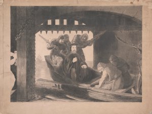 グロスター公がカレーの水門に連れて行かれる、1380年 作： David Scott