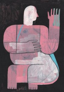 ブラック・アンド・ブルー2、2023（紙に混合絵具） 作： David Shillinglaw