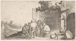 1トンあたり5人の農家 ジャンル 野外シーン（シリーズタイトル） 作： David Teniers (II) (attributed to workshop of)