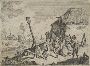 旅館で農民を踊る 作： David Teniers (II)
