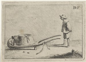 手押し車を持つ男 作： David Teniers (II)