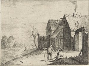 話している 2 つの農家 作： David Teniers (II)