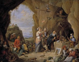 17世紀半ばの聖アントニウスの誘惑。 作： David Teniers the Younger