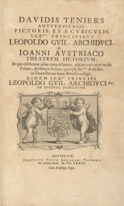 タイトルページ Theatrum Pictorium 作： David Teniers the Younger