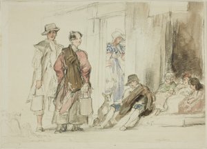 出入り口付近の人物像 作： David Wilkie