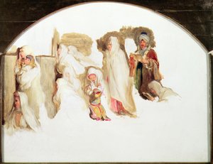 慟哭するユダヤ人（未完成）（油彩・水彩・紙 作： David Wilkie